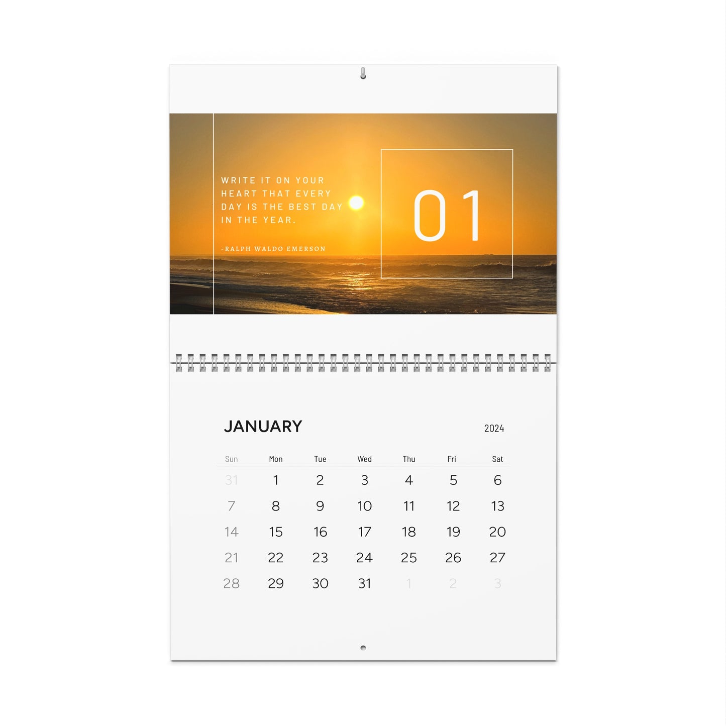 2024 North Carolina - Coastal Sunrises + Sunsets (Wall Calendar)